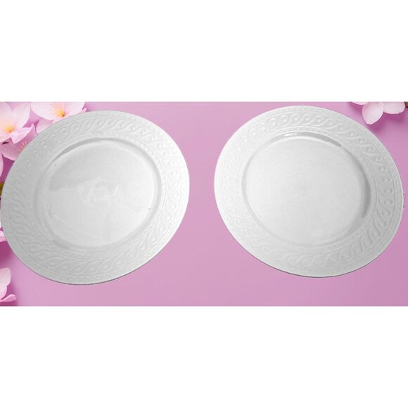 2 Pfaltzgraff Sylvia White Dinner Plates 10 1/2 " - Picture 2 of 5